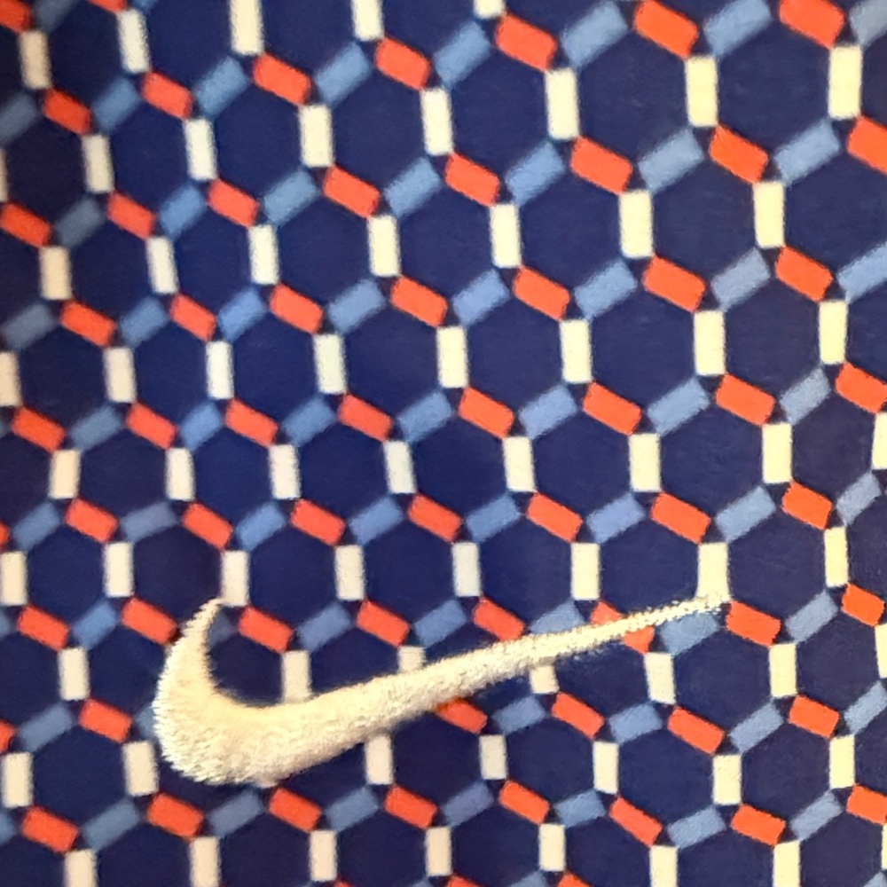 Nike Golf Dri-FIT Womens Shorts Size 10 Navy Blue Geometric Honeycomb Print - Picture 3 of 5